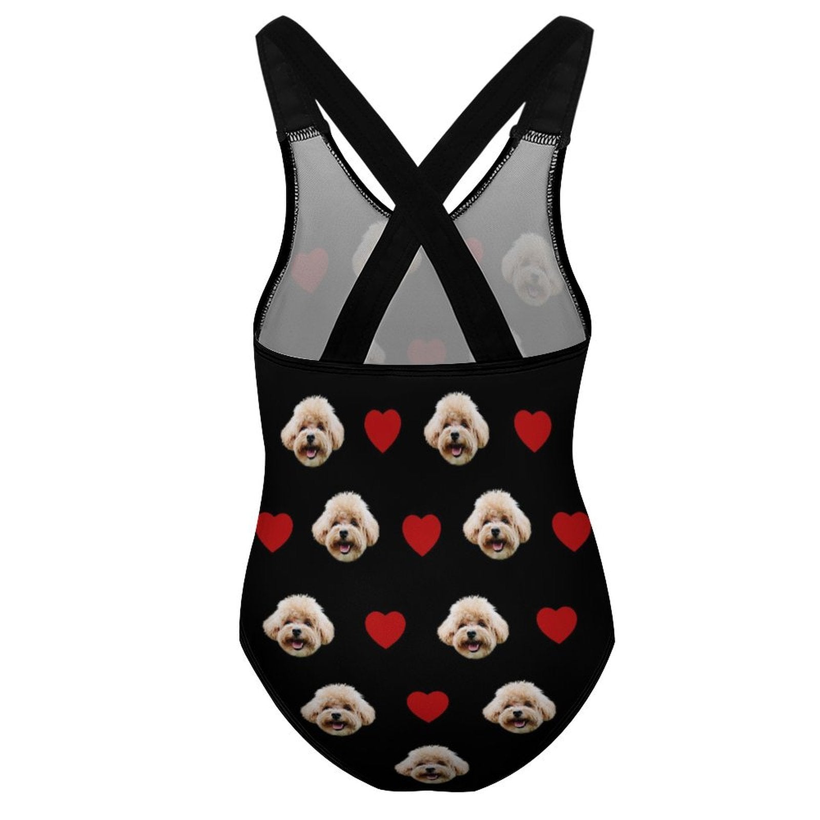 Custom Pet Face Heart Kids Swimwear-WEPRINTME-9