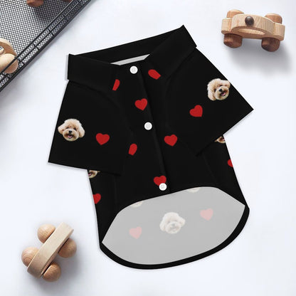 Custom Pet Face Kids Heart Shorts Matching Pet Shirts-WEPRINTME-9