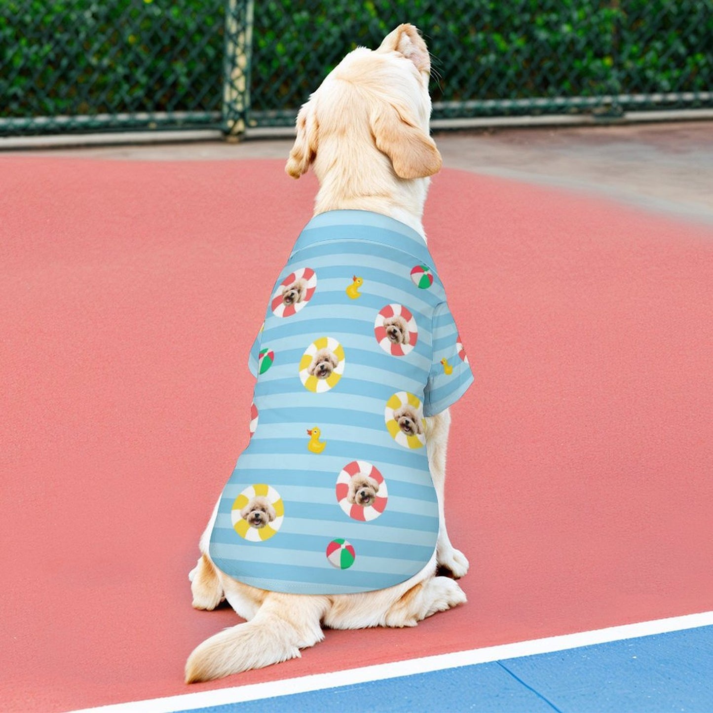 Custom Pet Face Kids Pool Short Set Matching Pet Shirts-WEPRINTME-6
