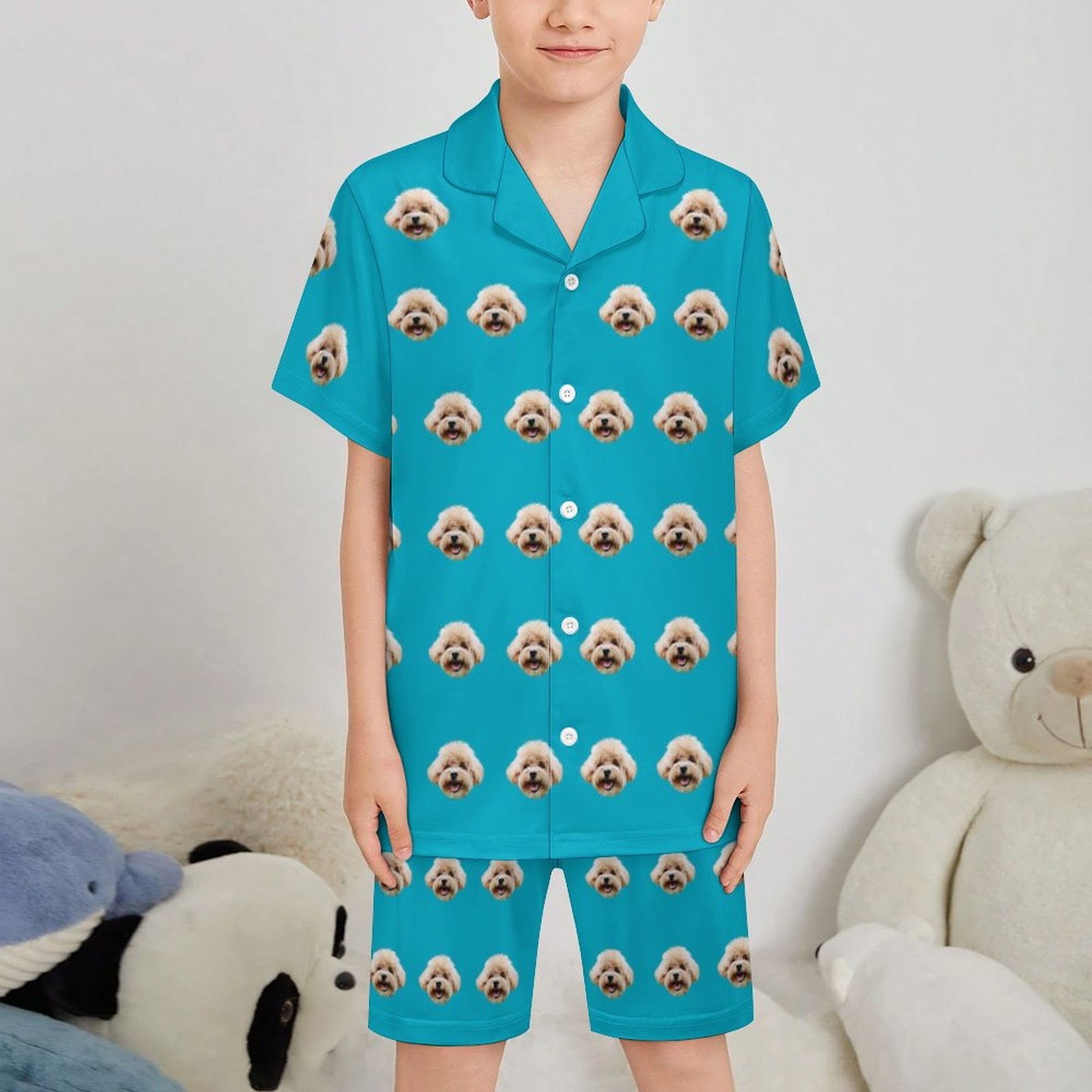 Custom Pet Face Kids Short Pajama Set-WEPRINTME-2