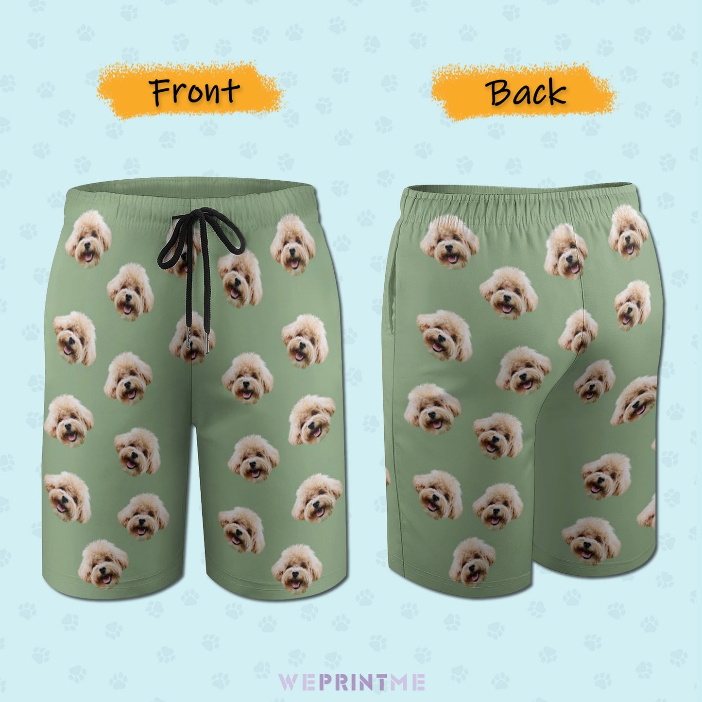 Custom Pet Face Kids Shorts Matching Pet Shirts-WEPRINTME-5