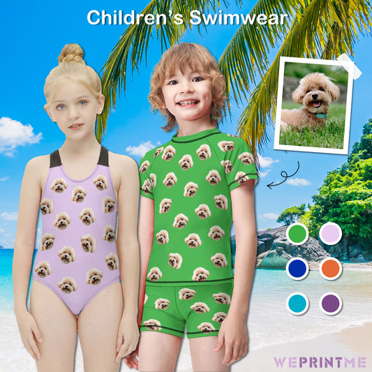 Custom Pet Face Kids Swimwear-WEPRINTME-1