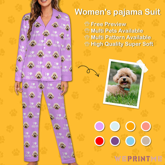 Custom Pet Face Love Parents Pajamas-WEPRINTME-5