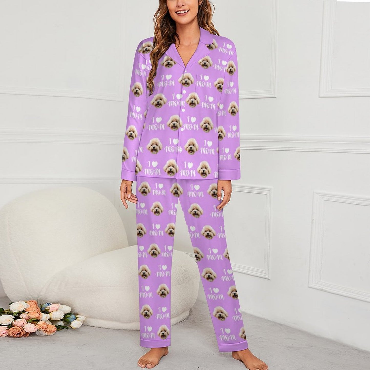 Custom Pet Face Love Parents Pajamas-WEPRINTME-6