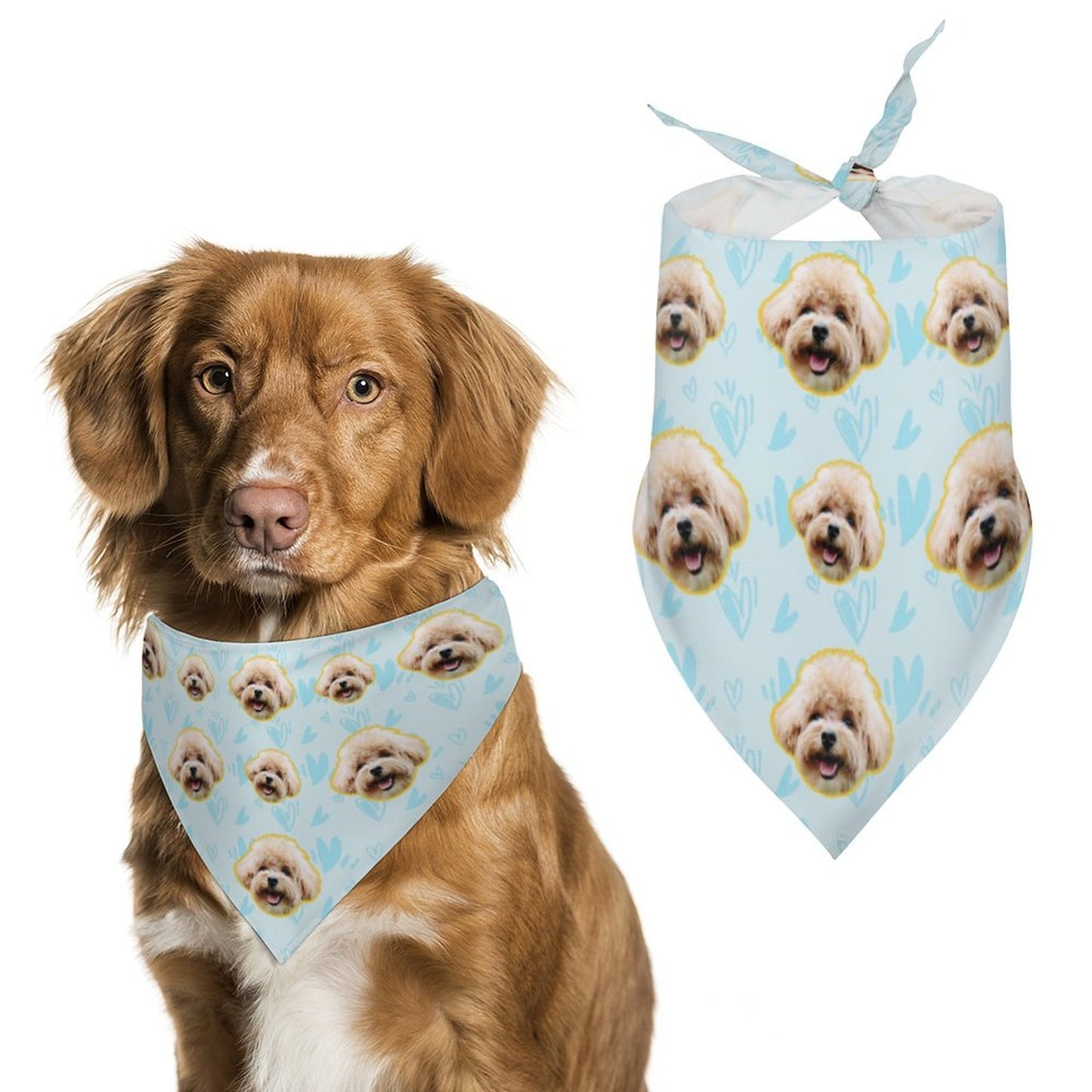 Custom Pet Face Love You Pet Scarf-WEPRINTME-10