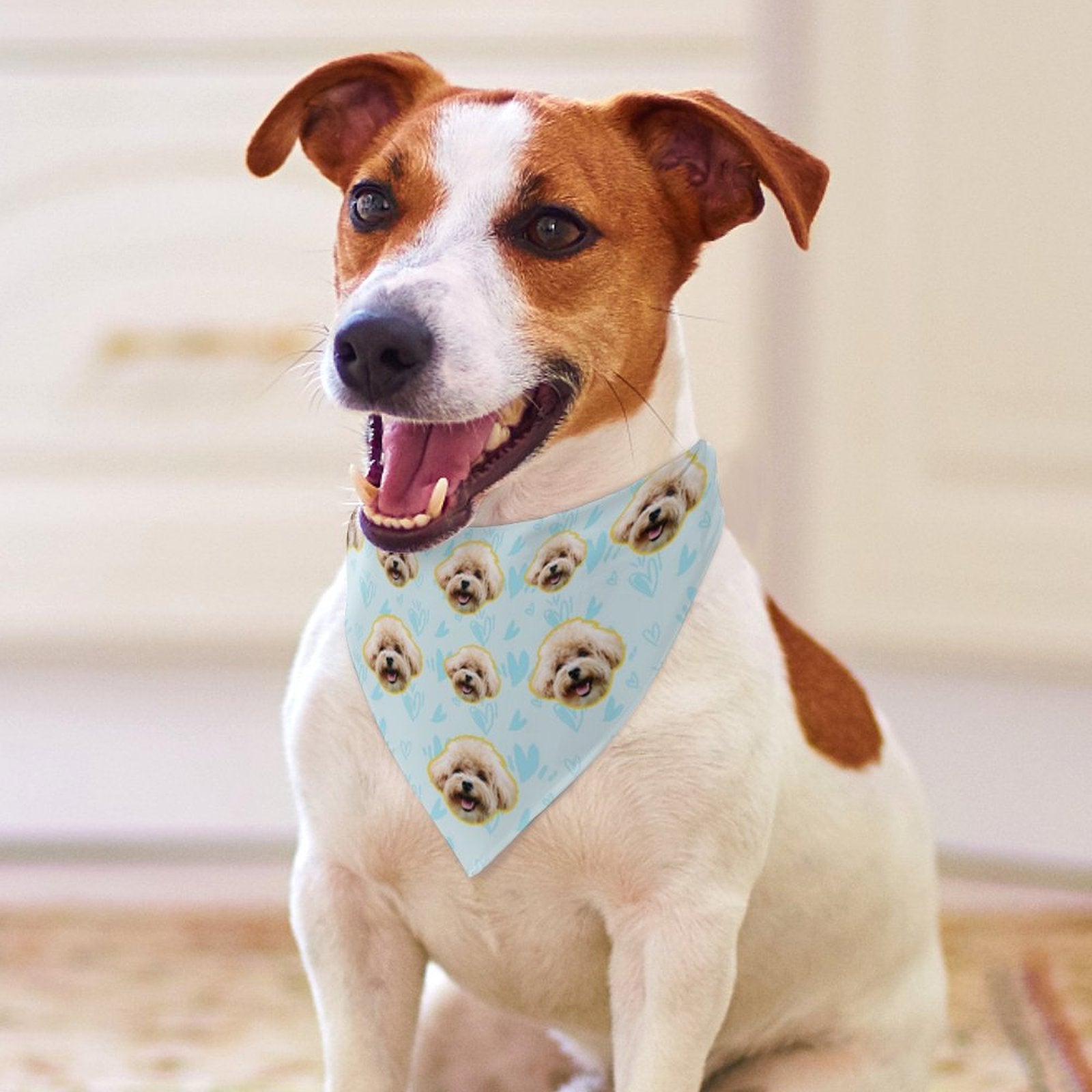 Custom Pet Face Love You Pet Scarf-WEPRINTME-11
