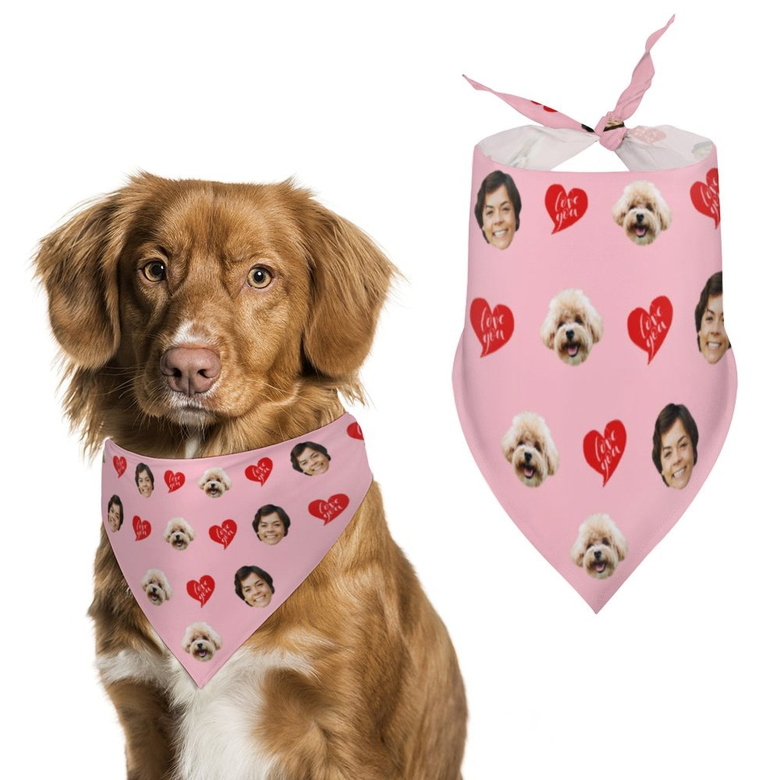 Custom Pet Face Love You Pet Scarf-WEPRINTME-2