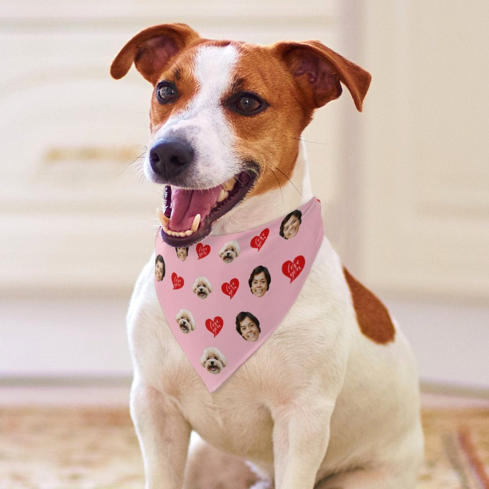 Custom Pet Face Love You Pet Scarf-WEPRINTME-5