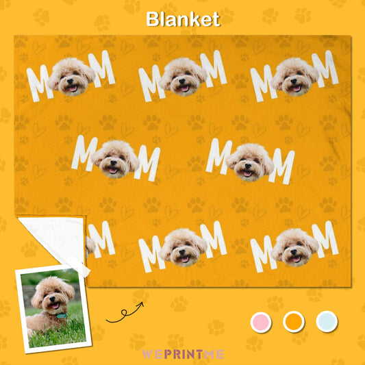 Custom Pet Face Mom Dad Fleece Blanket-WEPRINTME-1