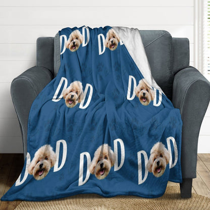 Custom Pet Face Mom Dad Fleece Blanket-WEPRINTME-10