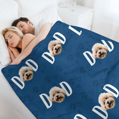 Custom Pet Face Mom Dad Fleece Blanket-WEPRINTME-11