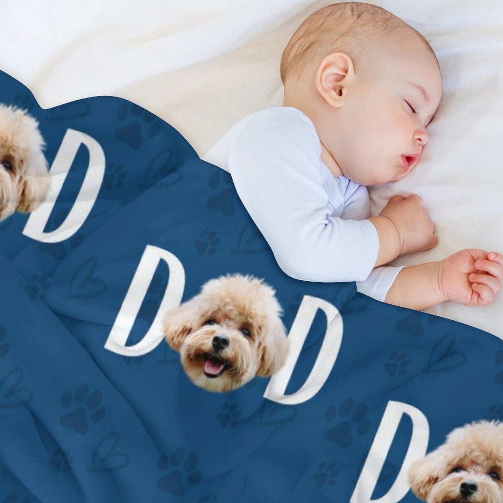Custom Pet Face Mom Dad Fleece Blanket-WEPRINTME-12