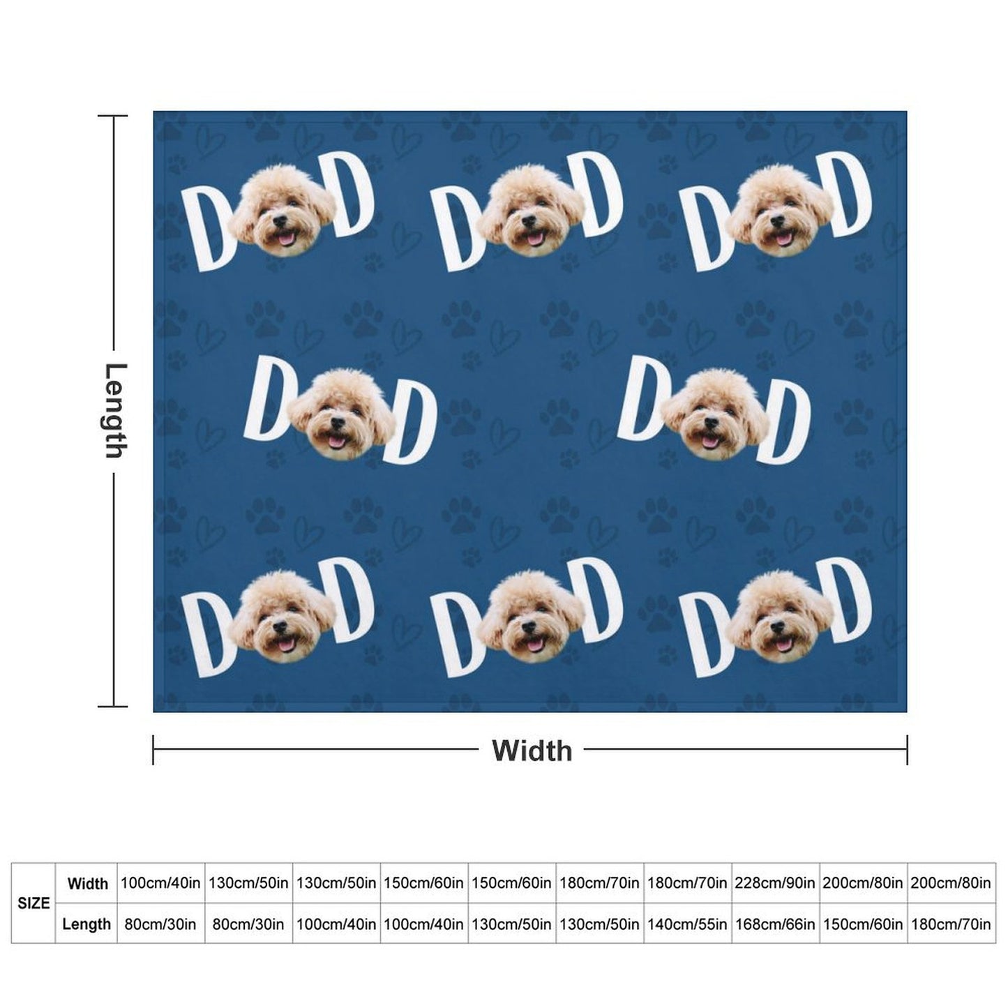 Custom Pet Face Mom Dad Fleece Blanket-WEPRINTME-13