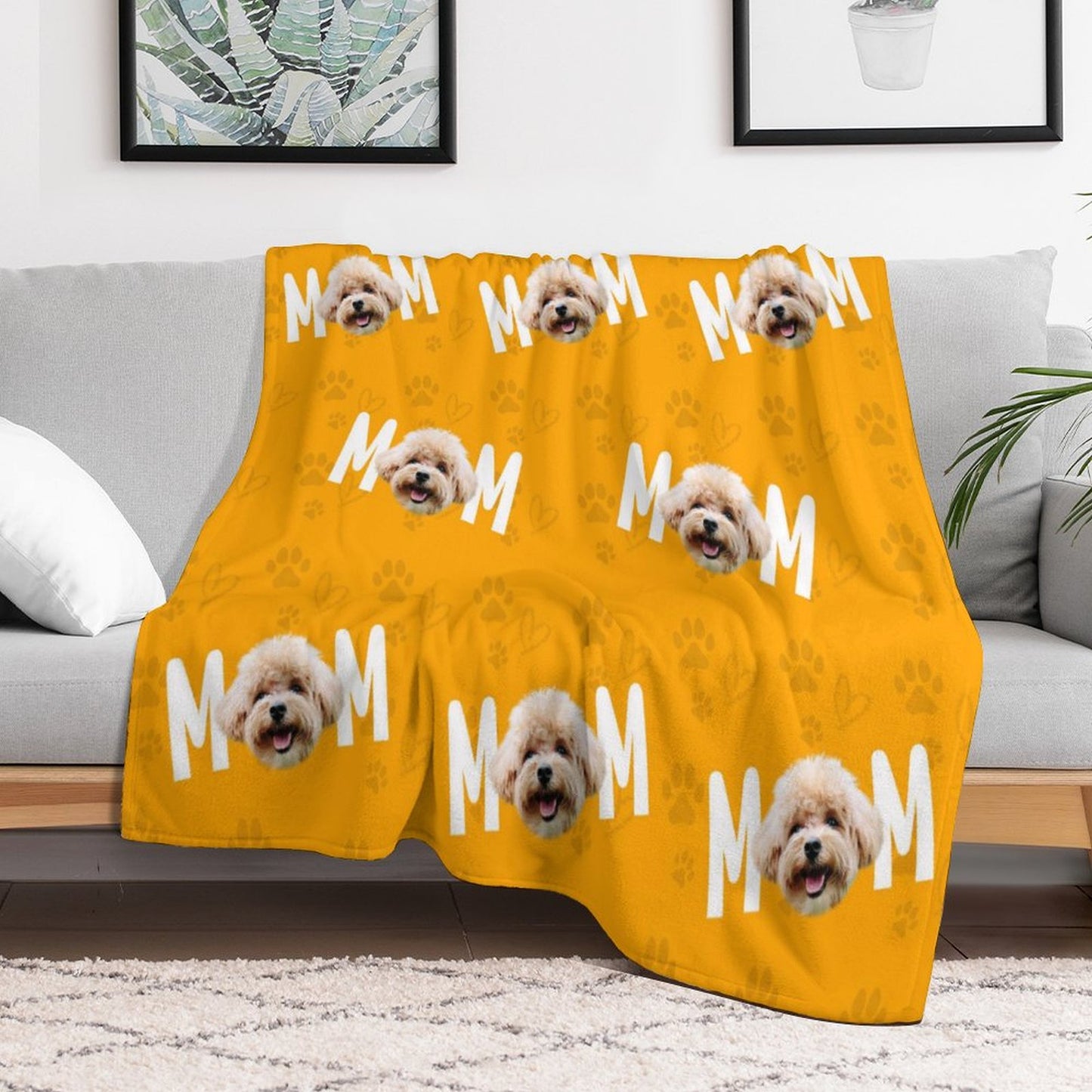 Custom Pet Face Mom Dad Fleece Blanket-WEPRINTME-2