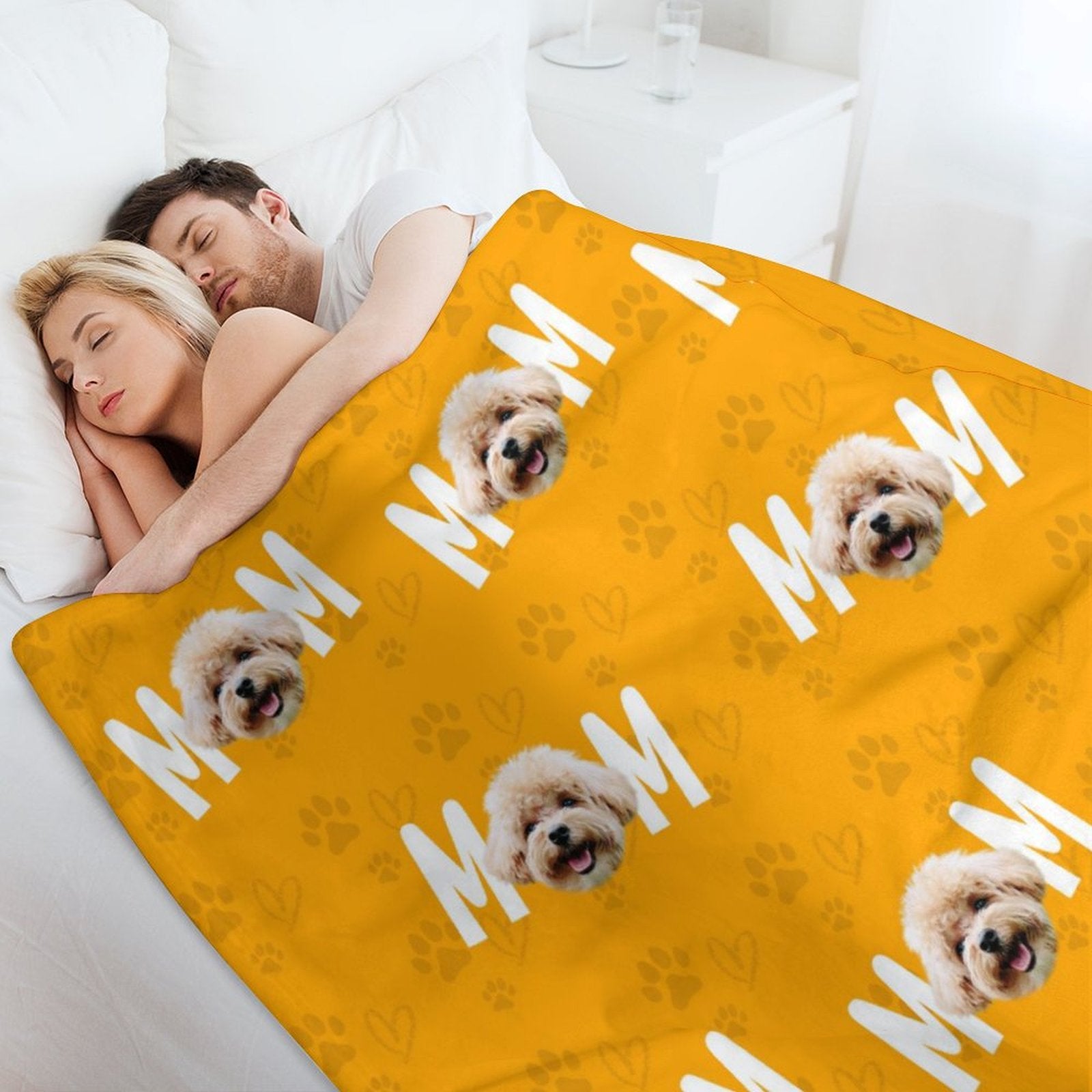 Custom Pet Face Mom Dad Fleece Blanket-WEPRINTME-4