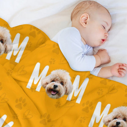 Custom Pet Face Mom Dad Fleece Blanket-WEPRINTME-5