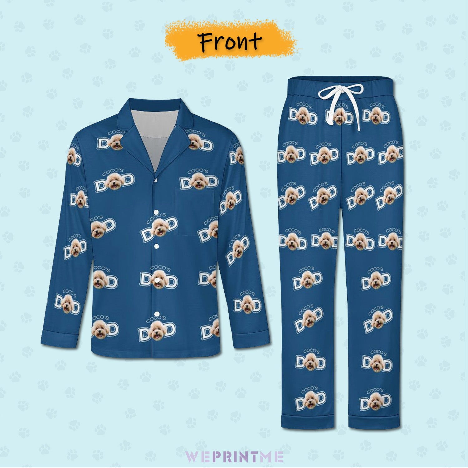 Custom Pet Face Mom&Dad Pajamas-WEPRINTME-10