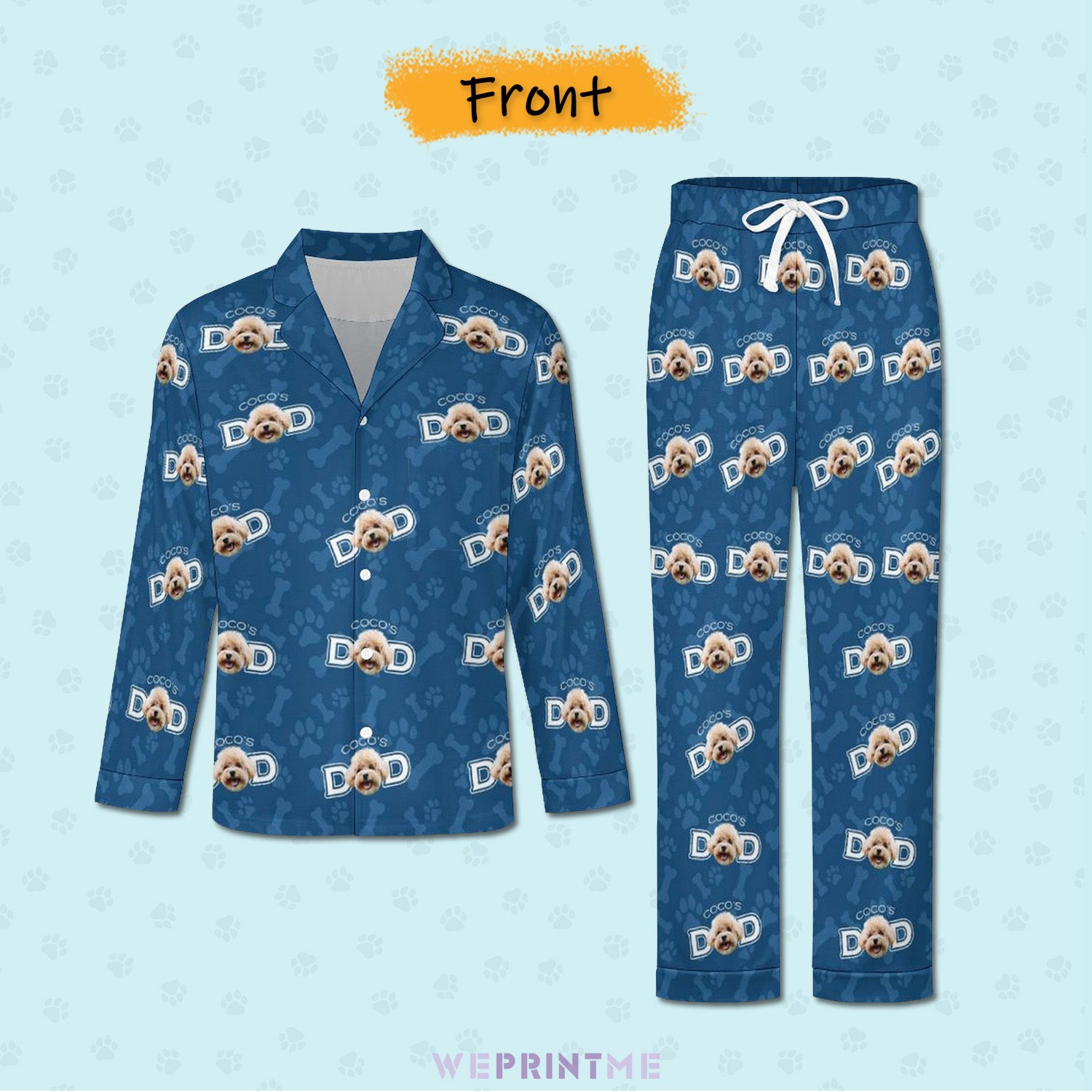 Custom Pet Face Mom&Dad Pajamas-WEPRINTME-14