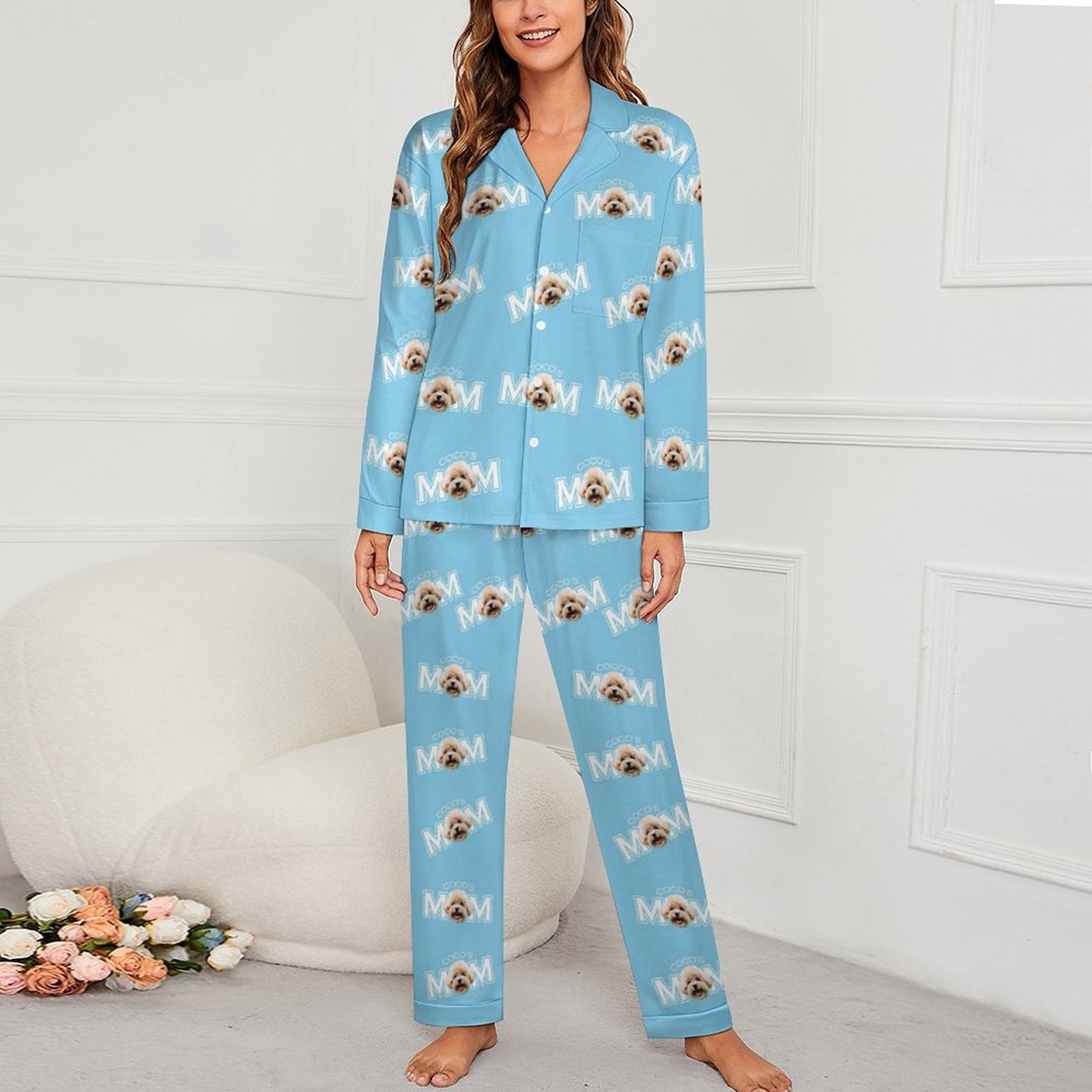 Custom Pet Face Mom&Dad Pajamas-WEPRINTME-2