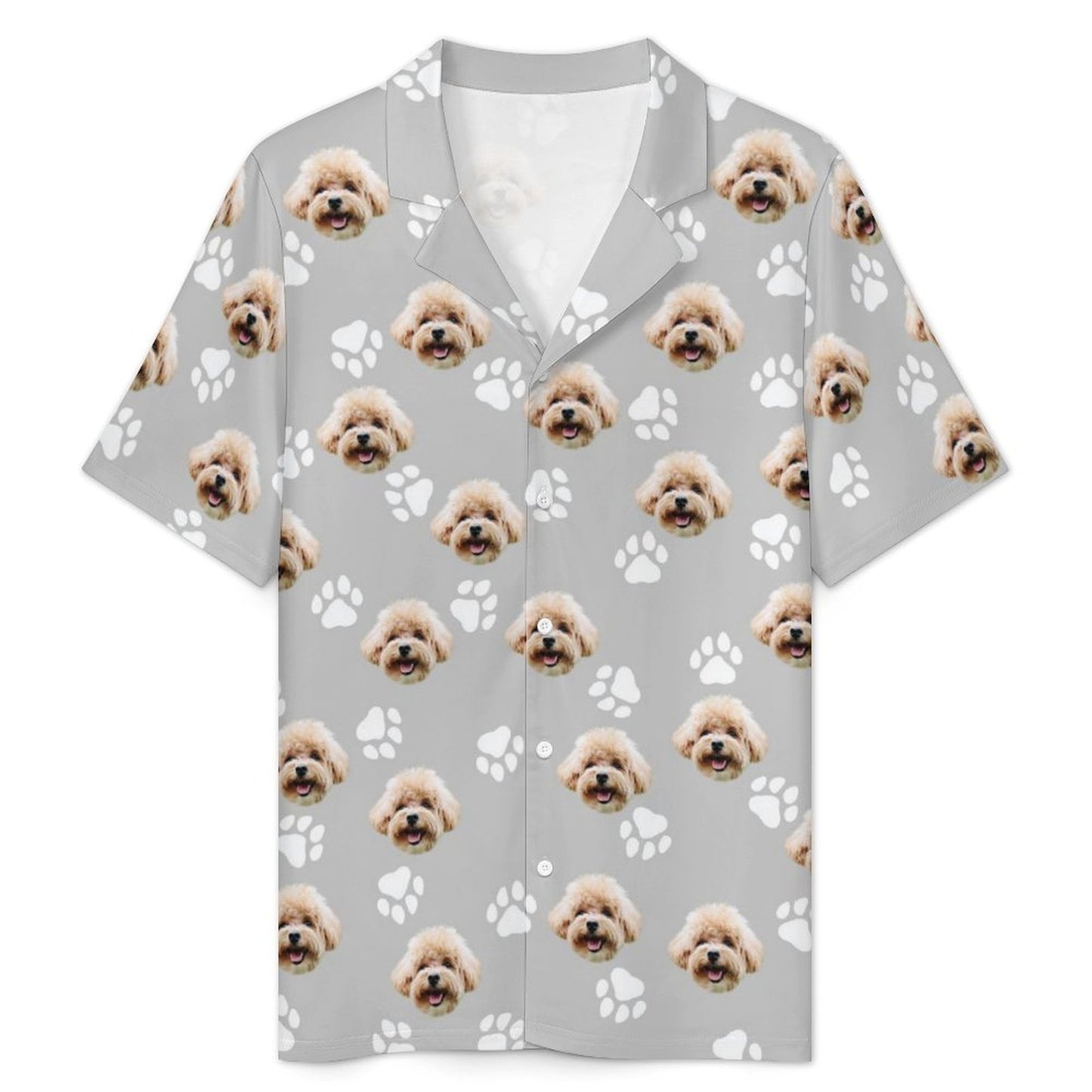 Custom Pet Face Paws Men's Short Pajama Set-WEPRINTME-5