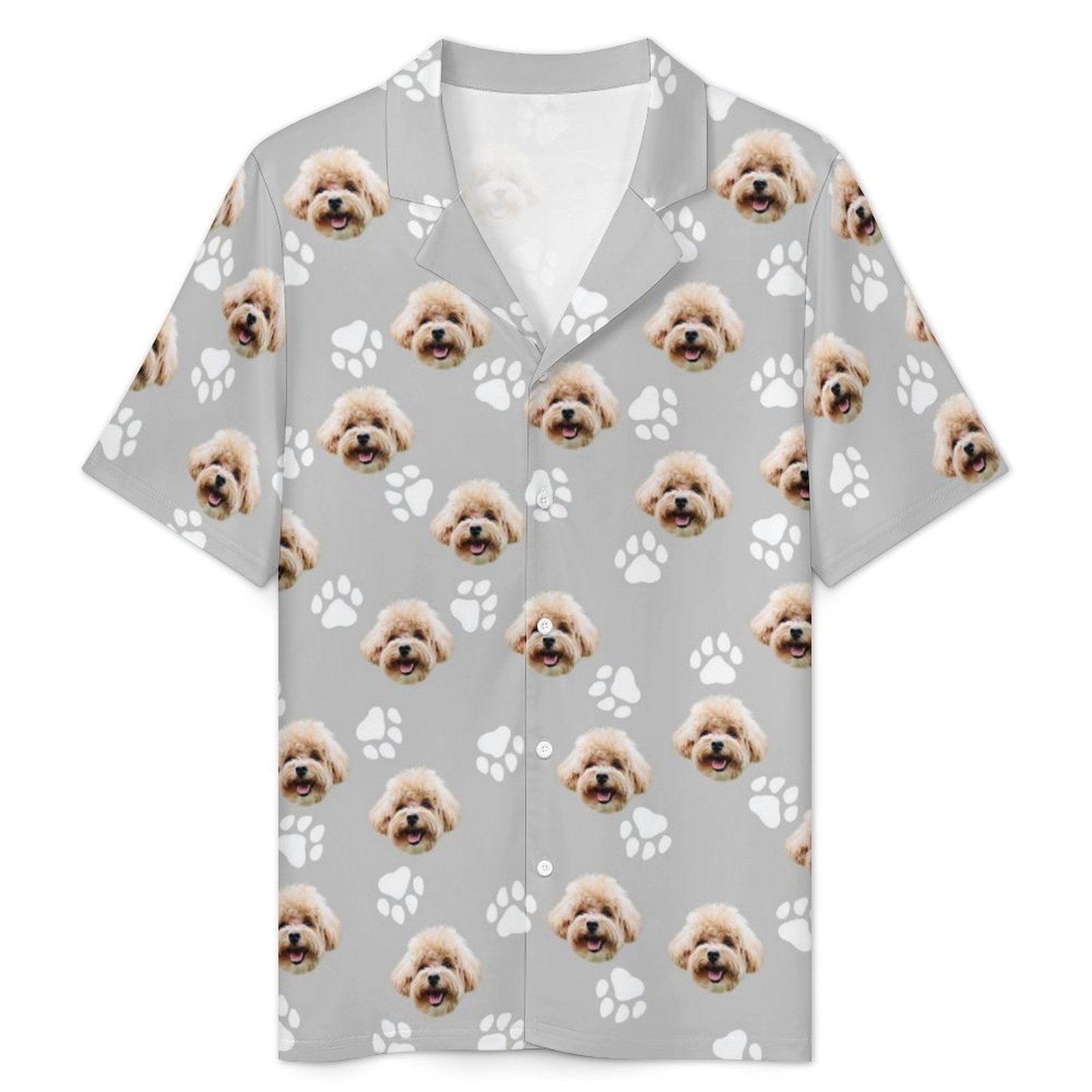 Custom Pet Face Paws Men's Short Pajama Set-WEPRINTME-5
