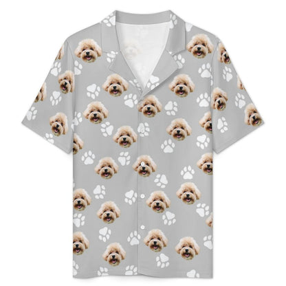 Custom Pet Face Paws Men's Short Pajama Set-WEPRINTME-5