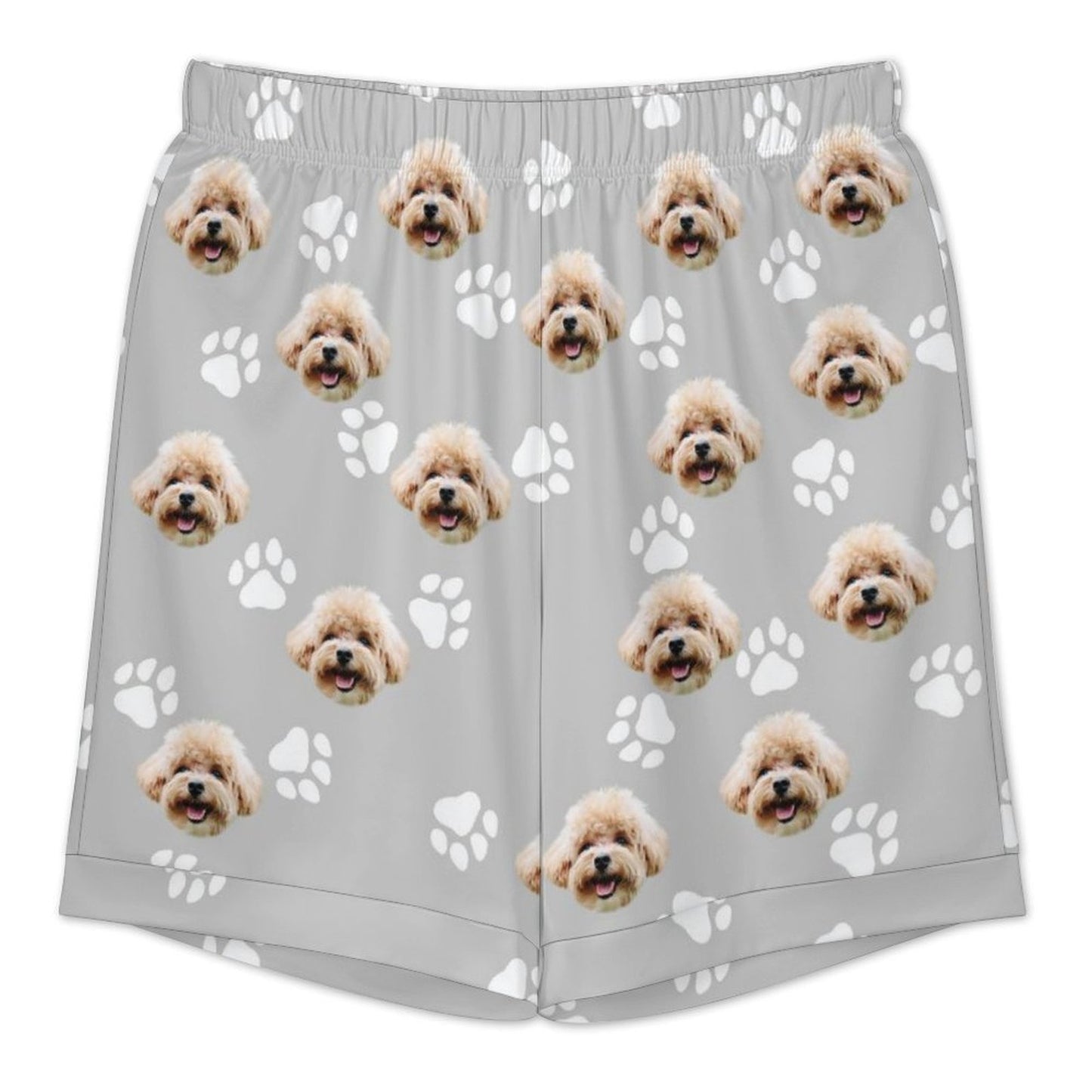 Custom Pet Face Paws Men's Short Pajama Set-WEPRINTME-6