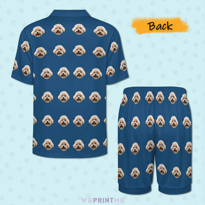 Custom Pet Face Pet Men's Short Pajama Set-WEPRINTME-4