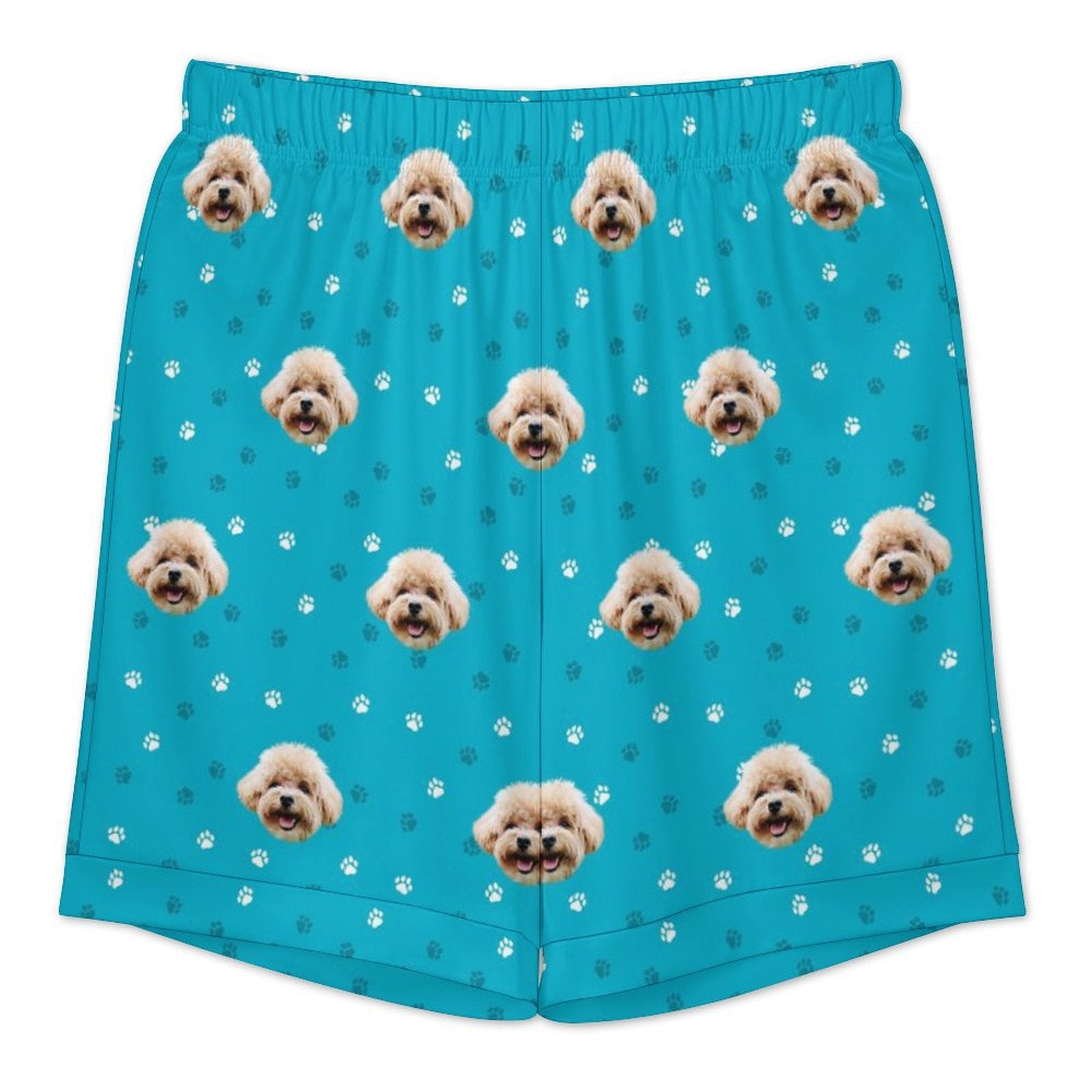 Custom Pet Face Pet and Paws Men's Short Pajama Set-WEPRINTME-6