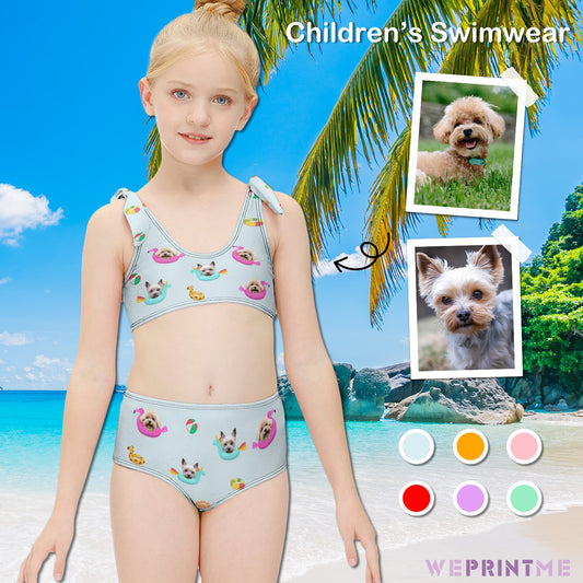 Custom Pet Face Pool Girls Strappy Swimsuit-WEPRINTME-1