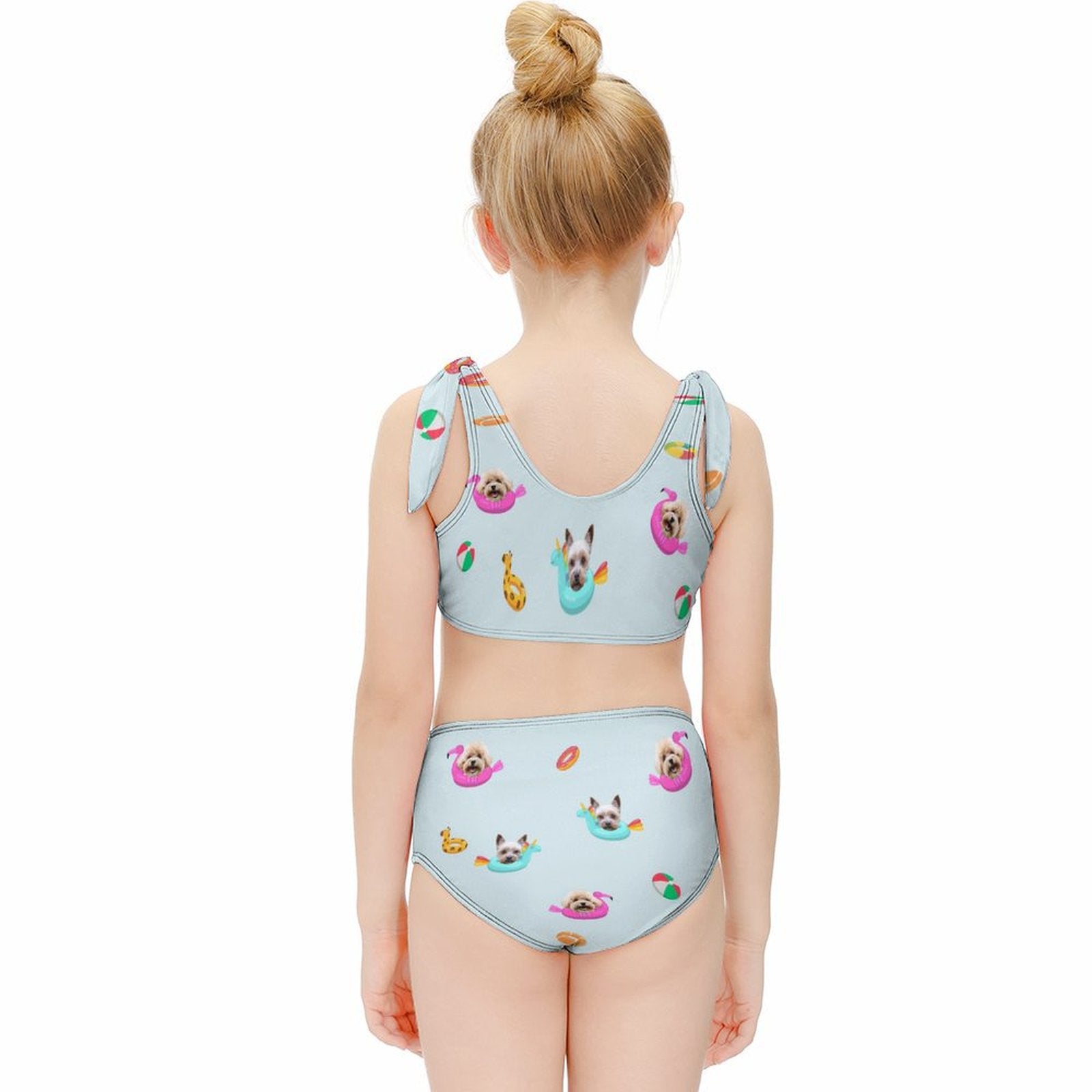 Custom Pet Face Pool Girls Strappy Swimsuit-WEPRINTME-4