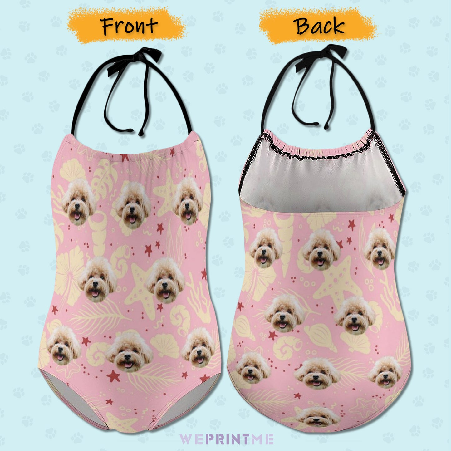 Custom Pet Face Sea Childrens One-Piece Swimsuit-WEPRINTME-2