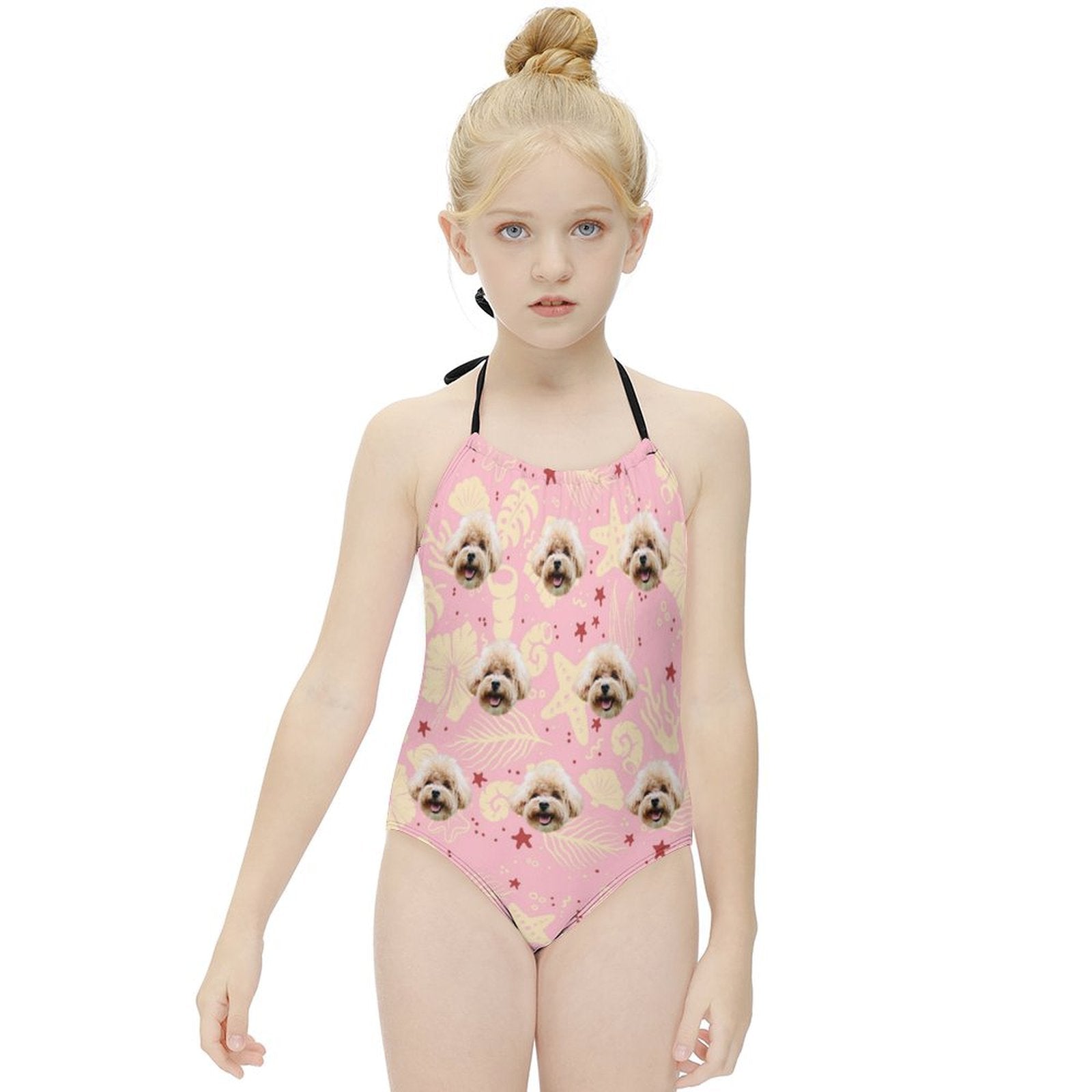 Custom Pet Face Sea Childrens One-Piece Swimsuit-WEPRINTME-3