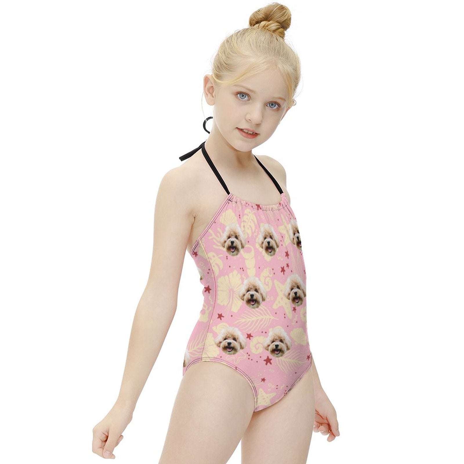 Custom Pet Face Sea Childrens One-Piece Swimsuit-WEPRINTME-5