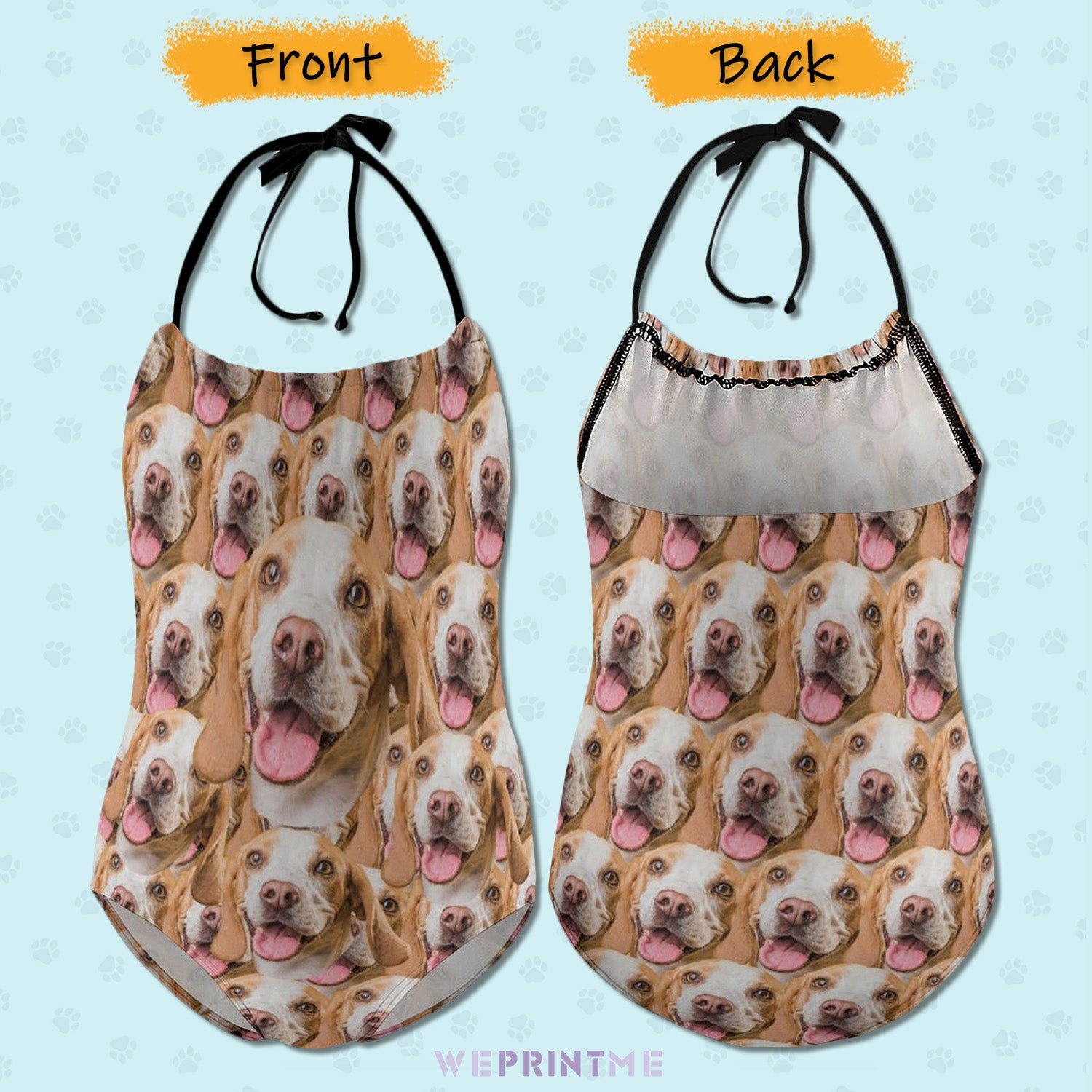 Custom Pet Face Seamless Childrens One-Piece Swimsuit-WEPRINTME-2