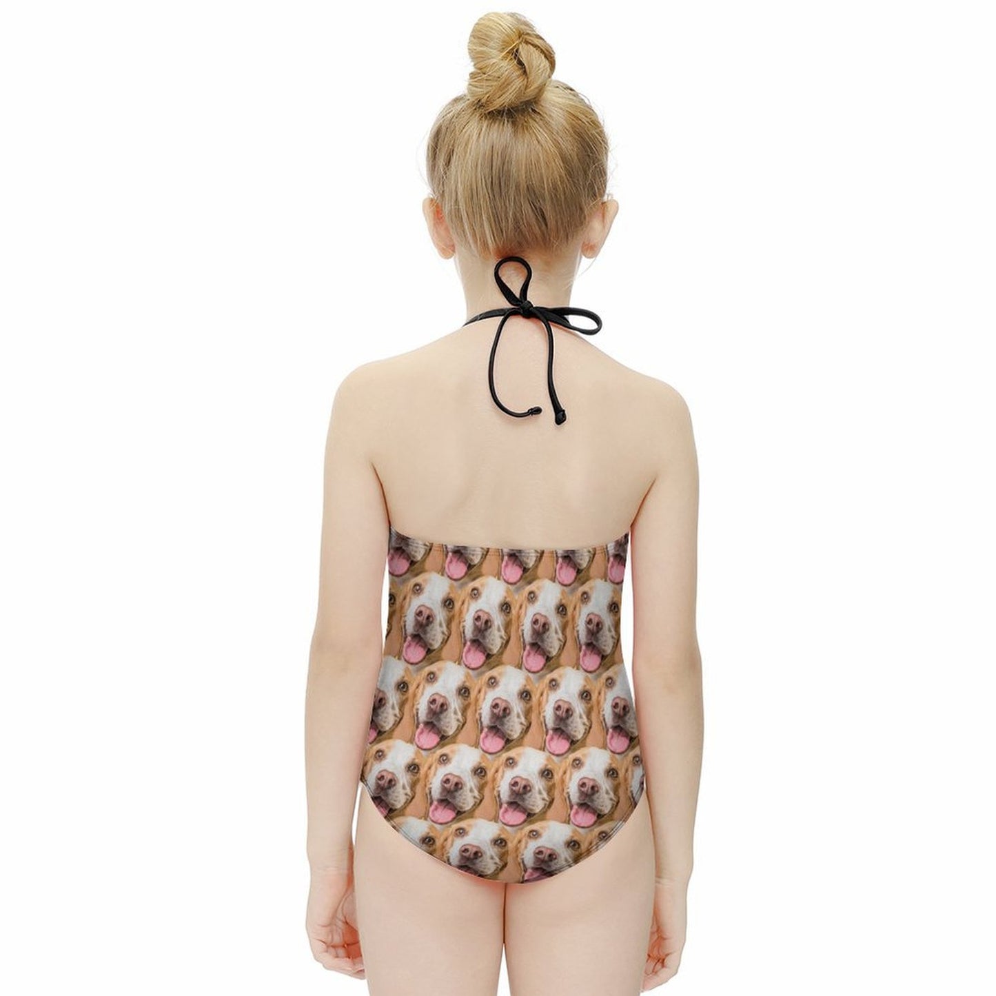 Custom Pet Face Seamless Childrens One-Piece Swimsuit-WEPRINTME-4