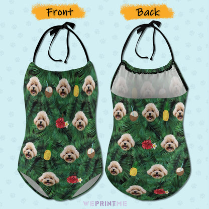 Custom Pet Face Summer Childrens One-Piece Swimsuit-WERINTME-2