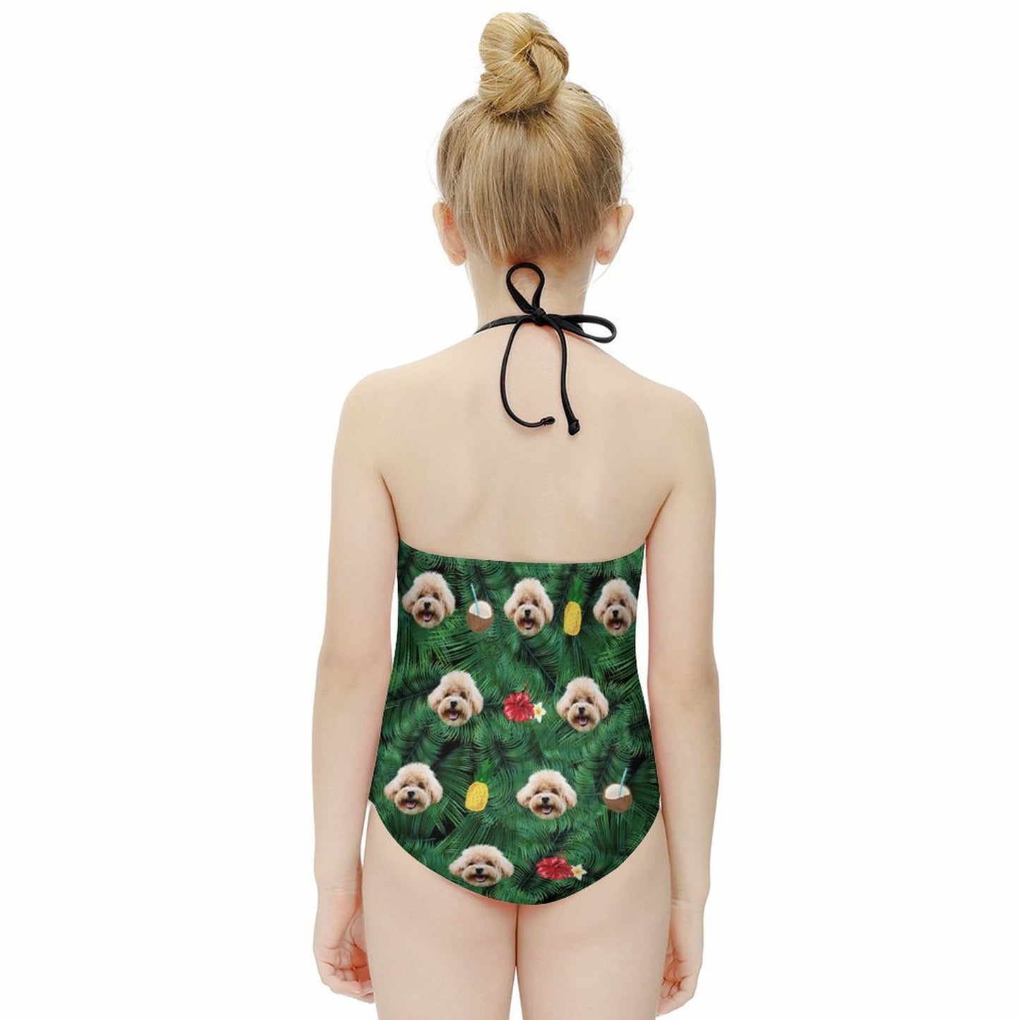 Custom Pet Face Summer Childrens One-Piece Swimsuit-WERINTME-4