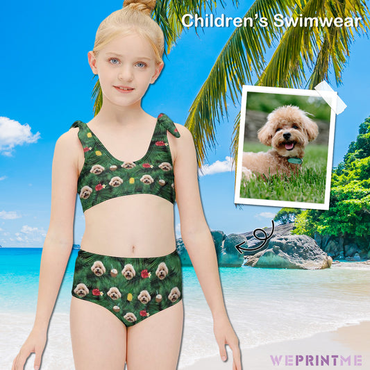Custom Pet Face Summer Girls Strappy Swimsuit-WEPRINTME-1