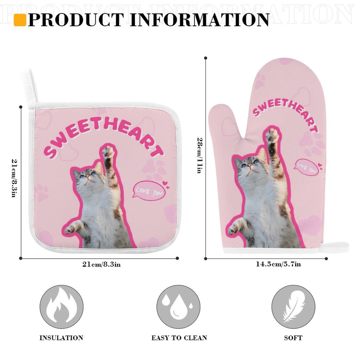 Custom Pet Face Sweetheart Mitts and Pot Holders Sets-WEPRINTME-5