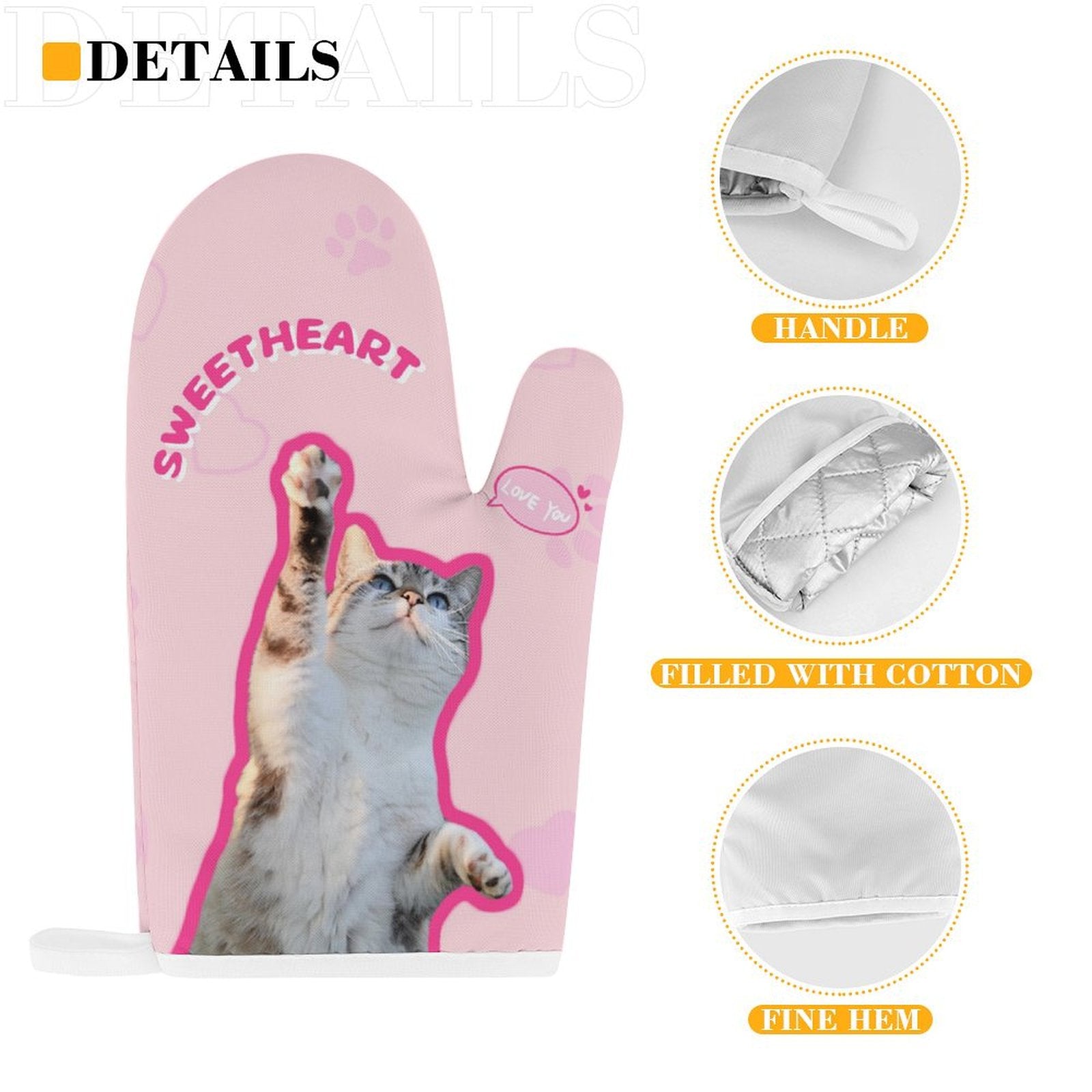 Custom Pet Face Sweetheart Mitts and Pot Holders Sets-WEPRINTME-6