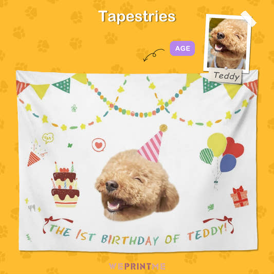 Custom Pet Face Tapestries Birthday Tapestries-WePrintMe-1