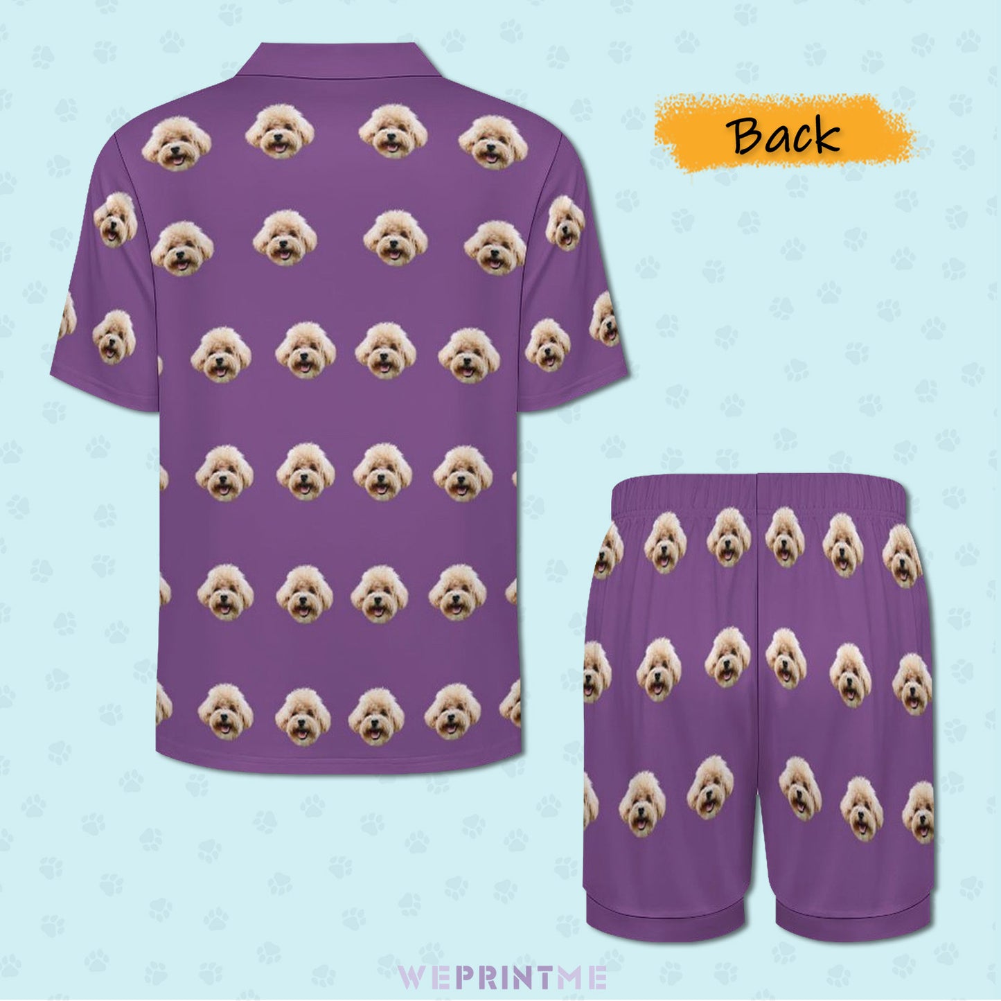 Custom Pet Face Women's Short Pajama Set-WEPRINTME-4