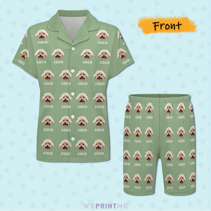 Custom Pet Face and Name Kids Short Pajama Set-WEPRINTME-3