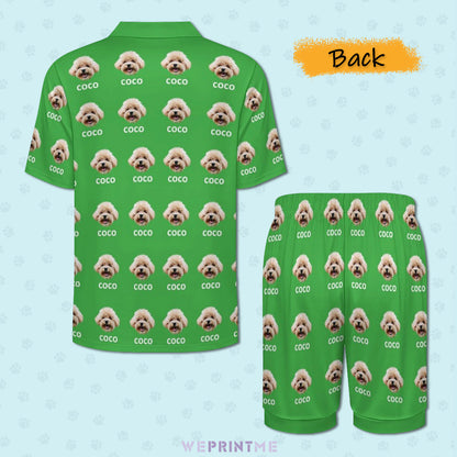 Custom Pet Face and Name Men's Short Pajama Set-WEPRINTME-4