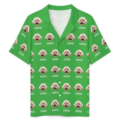 Custom Pet Face and Name Men's Short Pajama Set-WEPRINTME-5