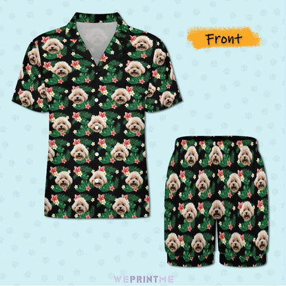 Custom Pet Flowers Women's Short Pajama Set-WEPRINTME-3