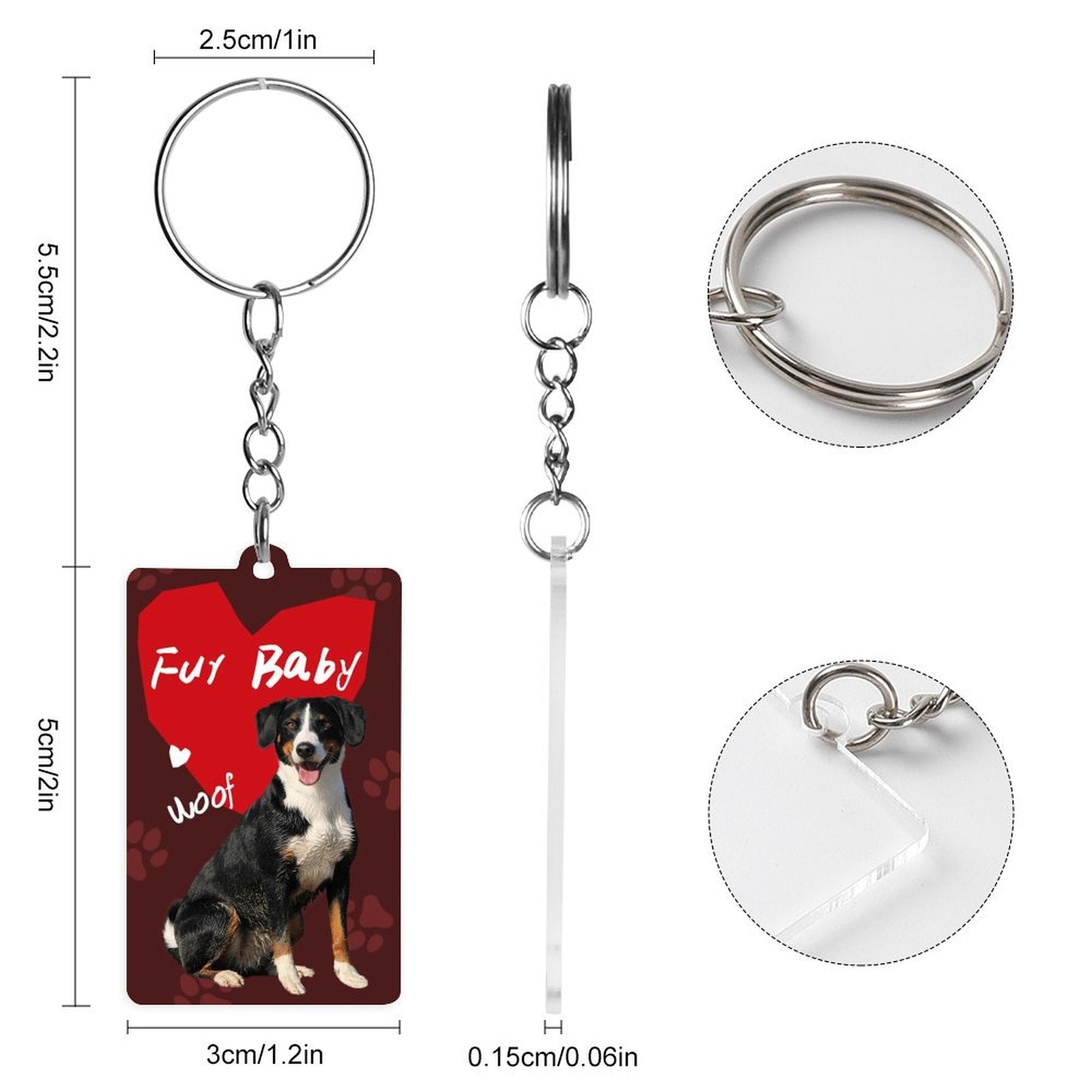 Custom Pet Fur Baby Acrylic Keychain-WEPRINTME-3