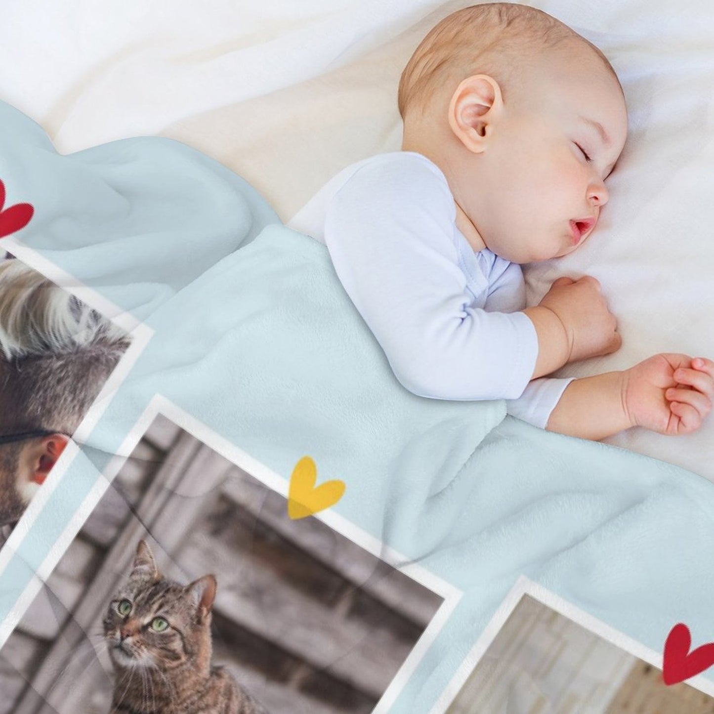 Custom Pet Photo 3 Moments Fleece Blanket-WEPRINTME-5