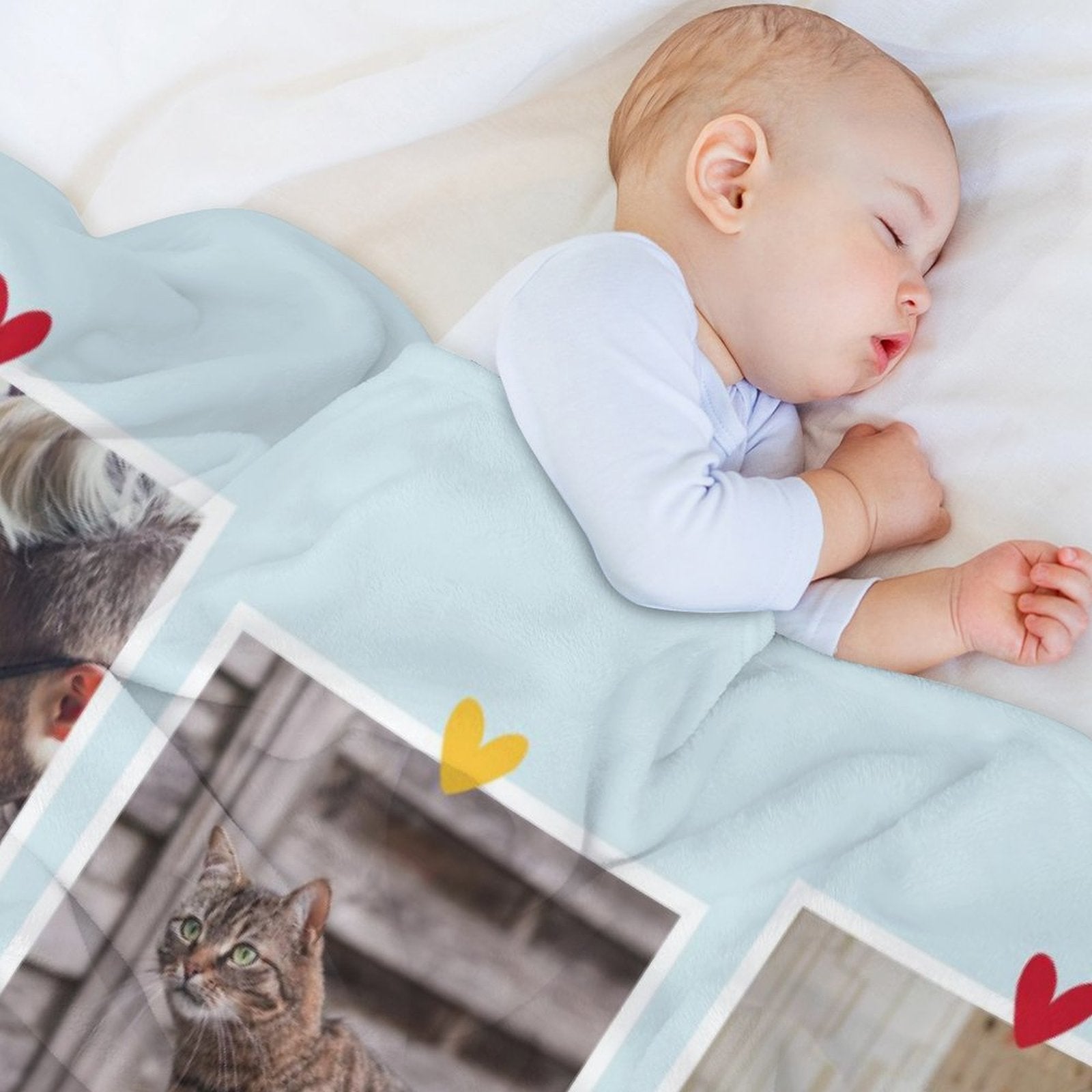 Custom Pet Photo 3 Moments Fleece Blanket-WEPRINTME-5